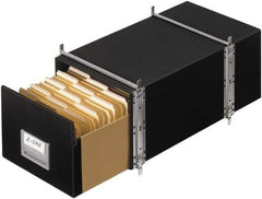 BANKERS BOX - 1 Compartment, 12 Inch Wide x 24 Inch Deep x 10 Inch High, File Storage Box - Steel Frame, Black - Caliber Tooling