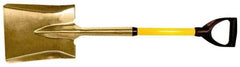 Ampco - 11" High x 9" Wide Square Aluminum Bronze Scoop - 37" Long Fiberglass D-Grip Handle - Caliber Tooling