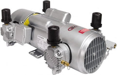 Gast - 2 hp, 11 CFM, 100 Max psi Piston Compressor Pump - 220 to 440/380 to 440 & 230/460 Volt, 21.58" Long x 12.36" Wide x 8.35" High - Caliber Tooling