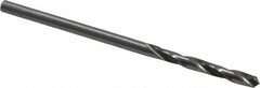 Cleveland - #44 118° Spiral Flute High Speed Steel Screw Machine Drill Bit - Bright Finish, Right Hand Cut, 3/4" Flute Length, 1-3/4" OAL, Standard Point, Straight Shank - Caliber Tooling