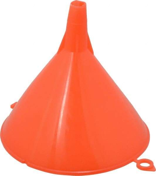 PRO-LUBE - 8 oz Capacity Plastic Funnel - 4-1/2" Mouth OD, 1/2" Tip OD, Straight Spout, Red - Caliber Tooling