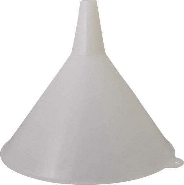 PRO-LUBE - 48 oz Capacity Plastic Funnel - 8" Mouth OD, 1" Tip OD, Straight Spout, White - Caliber Tooling