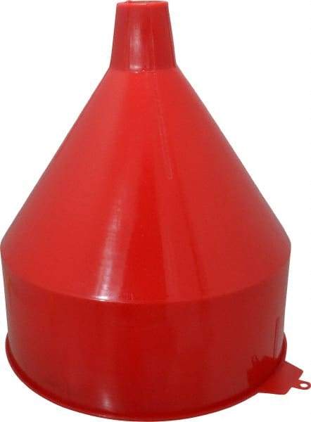 PRO-LUBE - 6 Qt Capacity Polyethylene Funnel - 9" Mouth OD, 1-1/2" Tip OD, Straight Spout, Red - Caliber Tooling