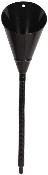 Value Collection - 2 Qt Capacity Steel Funnel - 1/2" Tip OD, 17" Flexible Spout, Black - Caliber Tooling