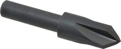 Cleveland - 3/8" Head Diam, 1/4" Shank Diam, 4 Flute 82° High Speed Steel Countersink - Oxide Finish, 1.656" OAL, Single End, Straight Shank, Right Hand Cut - Caliber Tooling