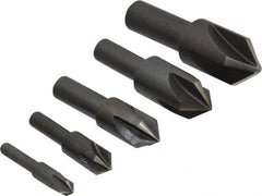 Cleveland - 5 Piece, 1/4 to 3/4" Head Diam, 82° Included Angle, Single End Countersink Set - Caliber Tooling