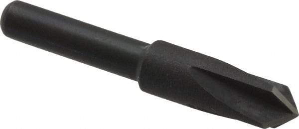 Cleveland - 1/4" Head Diam, 3/16" Shank Diam, 4 Flute 90° High Speed Steel Countersink - Oxide Finish, 1-7/16" OAL, Single End, Straight Shank, Right Hand Cut - Caliber Tooling