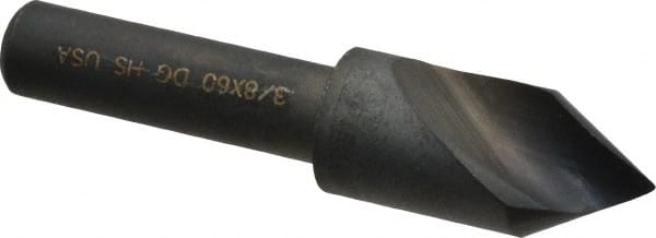 Cleveland - 3/8" Head Diam, 1/4" Shank Diam, 1 Flute 60° High Speed Steel Countersink - Caliber Tooling