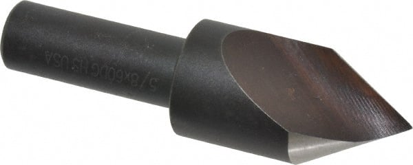 Cleveland - 5/8" Head Diam, 3/8" Shank Diam, 1 Flute 60° High Speed Steel Countersink - Caliber Tooling