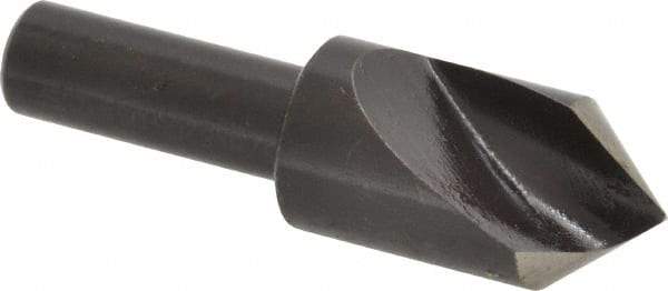 Cleveland - 5/8" Head Diam, 3/8" Shank Diam, 1 Flute 82° High Speed Steel Countersink - Oxide Finish, 2-3/32" OAL, Single End, Straight Shank, Right Hand Cut - Caliber Tooling