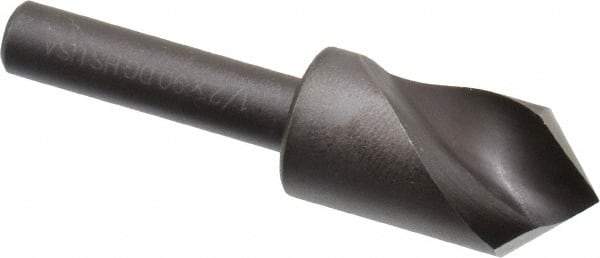 Cleveland - 1/2" Head Diam, 1/4" Shank Diam, 1 Flute 90° High Speed Steel Countersink - Oxide Finish, 1-27/32" OAL, Single End, Straight Shank, Right Hand Cut - Caliber Tooling