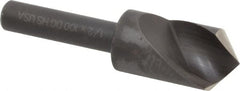 Cleveland - 1/2" Head Diam, 1/4" Shank Diam, 1 Flute 100° High Speed Steel Countersink - Caliber Tooling