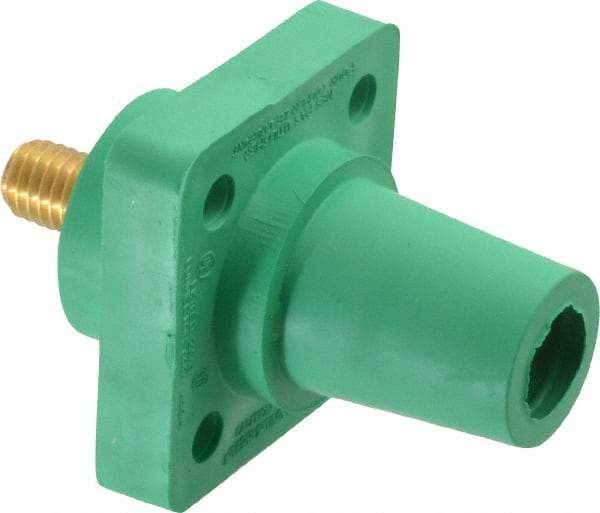 Leviton - 3R NEMA Rated, 600 Volt, 400 Amp, 2 to 4/0 AWG, Female, Threaded Stud, Panel Receptacle - 3.56 Inch Long, Green - Caliber Tooling