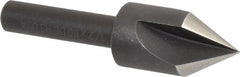 Cleveland - 1/2" Head Diam, 1/4" Shank Diam, 3 Flute 60° High Speed Steel Countersink - Caliber Tooling