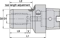 Kennametal - HSK50C Taper Shank, 8mm Hole Diam, Hydraulic Tool Holder/Chuck - 27.7mm Nose Diam, 60mm Projection, 26mm Clamp Depth, 15,000 RPM, Through Coolant - Exact Industrial Supply