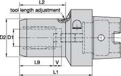 Kennametal - HSK40C Taper Shank, 12mm Hole Diam, Hydraulic Tool Holder/Chuck - 31.6mm Nose Diam, 70mm Projection, 36mm Clamp Depth, 15,000 RPM, Through Coolant - Exact Industrial Supply