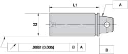 Kennametal - 1.26 Inch Nose Diameter, KM32 Tool Holder Gage Bar - 3.547 Inch Long, 2.76 Inch Projection, 2.49 Inch Test Length - Exact Industrial Supply