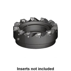 Kennametal - 9 Inserts, 80mm Cut Diam, 27mm Arbor Diam, 1mm Max Depth of Cut, Indexable Square-Shoulder Face Mill - 0/90° Lead Angle, 50mm High, MDHX 1004.. Insert Compatibility, Series Fix-Perfect - Caliber Tooling