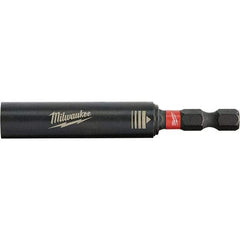 Milwaukee Tool - 1/4" Screwdriver Magnetic Drive Guide - 1/4" Drive, 3" OAL, 0.45" Socket Nose Diam - Caliber Tooling