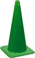 PRO-SAFE - 36" High, Lime Rigid Traffic Cone - 15" Base Width, 10 Lb, PVC - Caliber Tooling