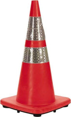 PRO-SAFE - 28" High, Orange Rigid Traffic Cone - 14" Base Width, 7 Lb, PVC - Caliber Tooling