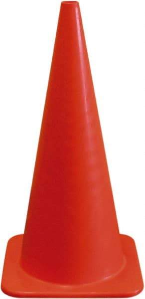 PRO-SAFE - 28" High, Orange Traffic Cone with Base - 13" Base Width, 5 Lb, PVC - Caliber Tooling