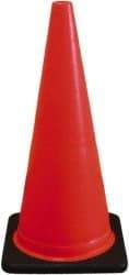 PRO-SAFE - 28" High, Orange Traffic Cone with Base - 14" Base Width, 7 Lb, PVC - Caliber Tooling