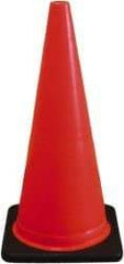 PRO-SAFE - 28" High, Orange Traffic Cone with Base - 14" Base Width, 7 Lb, PVC - Caliber Tooling