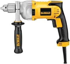 DeWALT - 1/2" Keyed Chuck, 1,200 RPM, Pistol Grip Handle Electric Drill - 10.5 Amps, 115 Volts, Reversible, Includes 360° Locking Side Handle with Soft Grip & Chuck Key with Holder - Caliber Tooling