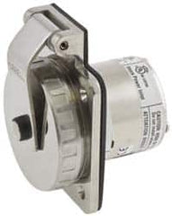 Hubbell Wiring Device-Kellems - 125/250 VAC, 50 Amp, Self Grounding Inlet - 3 Poles, 4 Wire, Male End, Metallic - Caliber Tooling