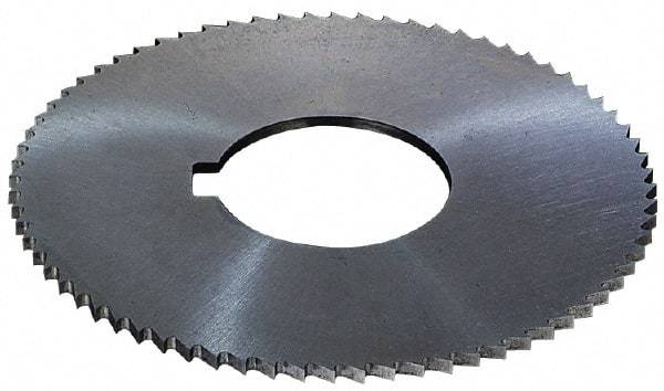 Controx - 2-1/2" Diam x 0.02" Blade Thickness x 5/8" Arbor Hole Diam, 56 Tooth Slitting and Slotting Saw - Arbor Connection, Right Hand, Uncoated, High Speed Steel, 15° Rake, Concave Ground - Caliber Tooling