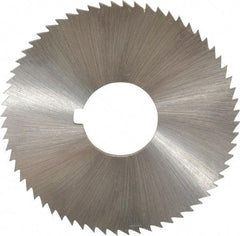 Controx - 2" Diam x 1/16" Blade Thickness x 5/8" Arbor Hole Diam, 64 Tooth Slitting and Slotting Saw - Arbor Connection, Right Hand, Uncoated, Cobalt, Concave Ground, Contains Keyway - Caliber Tooling