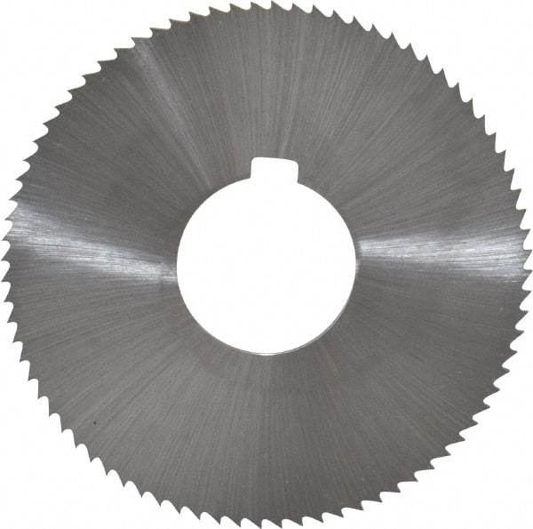 Controx - 3" Diam x 0.0781" Blade Thickness x 1" Arbor Hole Diam, 80 Tooth Slitting and Slotting Saw - Arbor Connection, Right Hand, Uncoated, Cobalt, Concave Ground, Contains Keyway - Caliber Tooling