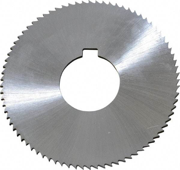 Controx - 3" Diam x 0.0938" Blade Thickness x 1" Arbor Hole Diam, 80 Tooth Slitting and Slotting Saw - Arbor Connection, Right Hand, Uncoated, Cobalt, Concave Ground, Contains Keyway - Caliber Tooling