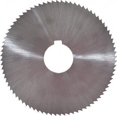 Controx - 4" Diam x 0.0781" Blade Thickness x 1" Arbor Hole Diam, 80 Tooth Slitting and Slotting Saw - Arbor Connection, Right Hand, Uncoated, Cobalt, Concave Ground, Contains Keyway - Caliber Tooling