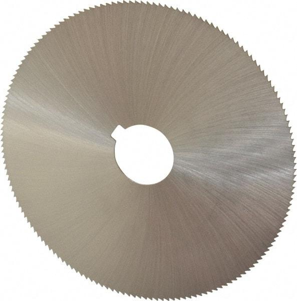 Controx - 5" Diam x 0.04" Blade Thickness x 1" Arbor Hole Diam, 160 Tooth Slitting and Slotting Saw - Arbor Connection, Right Hand, Uncoated, Cobalt, Concave Ground, Contains Keyway - Caliber Tooling