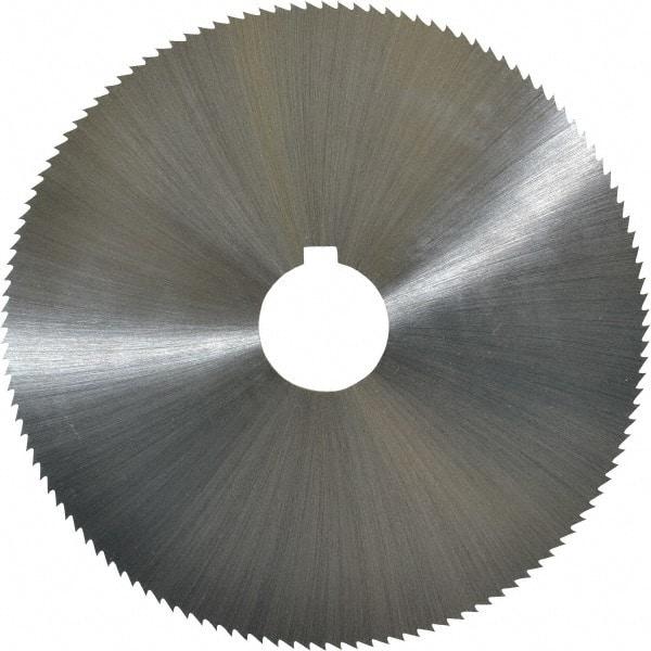 Controx - 5" Diam x 1/16" Blade Thickness x 1" Arbor Hole Diam, 128 Tooth Slitting and Slotting Saw - Arbor Connection, Right Hand, Uncoated, Cobalt, Concave Ground, Contains Keyway - Caliber Tooling