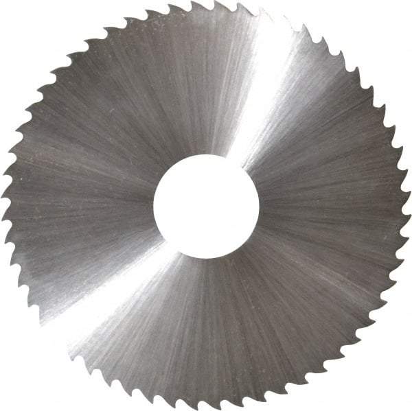 Controx - 2-1/2" Diam x 0.025" Blade Thickness x 5/8" Arbor Hole Diam, 56 Tooth Slitting & Slotting Saw - Arbor Connection, Right Hand, Uncoated, M2 High Speed Steel, 15° Rake, Concave Ground - Caliber Tooling