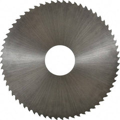 Controx - 4" Diam x 0.02" Blade Thickness x 1" Arbor Hole Diam, 64 Tooth Slitting and Slotting Saw - Arbor Connection, Right Hand, Uncoated, Cobalt, 15° Rake, Concave Ground - Caliber Tooling