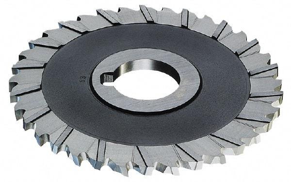 Controx - 4" Blade Diam x 1/4" Blade Thickness, 1" Hole, 36 Teeth, Cobalt Side Chip Saw - Staggered Tooth, Arbor Connection, Right Hand Cut, Uncoated, with Keyway - Caliber Tooling