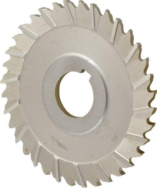 Controx - 4" Blade Diam x x 0.1563" Blade Thickness, 1" Hole, 36 Teeth, Cobalt Side Chip Saw - Staggered Tooth, Arbor Connection, Right Hand Cut, Uncoated, with Keyway - Caliber Tooling