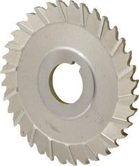 Controx - 4" Blade Diam x x 0.1563" Blade Thickness, 1" Hole, 36 Teeth, Cobalt Side Chip Saw - Staggered Tooth, Arbor Connection, Right Hand Cut, Uncoated, with Keyway - Caliber Tooling