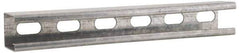 Cooper B-Line - 10' Long x 1-5/8" Wide x 1-5/8" High, 12 Gauge, Strip Steel, Half Slot Framing Channel & Strut - 0.105" Thick, Pre-Galvanized - Caliber Tooling