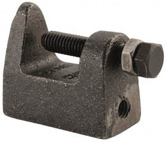 Cooper B-Line - 1-1/4" Max Flange Thickness, 3/8" Rod Wide Jaw Top Beam Clamp - 500 Lb Capacity, Malleable Iron - Caliber Tooling