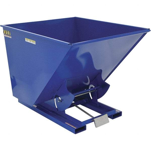 Vestil - 6,000 Lb Load Capacity, 2 Cu Yd, Steel Self-Dumping Hopper - 56-1/4" Wide x 69" Long x 52" High, Powder Coat Blue - Caliber Tooling