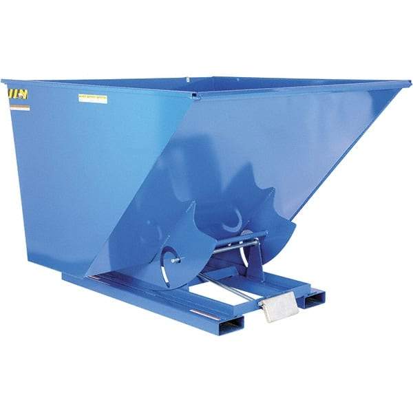 Vestil - 6,000 Lb Load Capacity, 2.5 Cu Yd, Steel Self-Dumping Hopper - 69-1/4" Wide x 69" Long x 52" High, Powder Coat Blue - Caliber Tooling