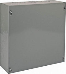 Cooper B-Line - Steel Junction Box Enclosure Screw Flat Cover - NEMA 1, 12" Wide x 12" High x 4" Deep - Caliber Tooling