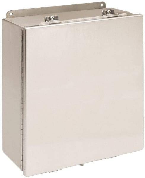 Cooper B-Line - Stainless Steel Standard Enclosure Hinge Flat Cover - NEMA 4, 12, 13, 3RX, 4X, 14" Wide x 16" High x 6" Deep, Corrosion Resistant, Dust-tight, Rainproof & Watertight - Caliber Tooling