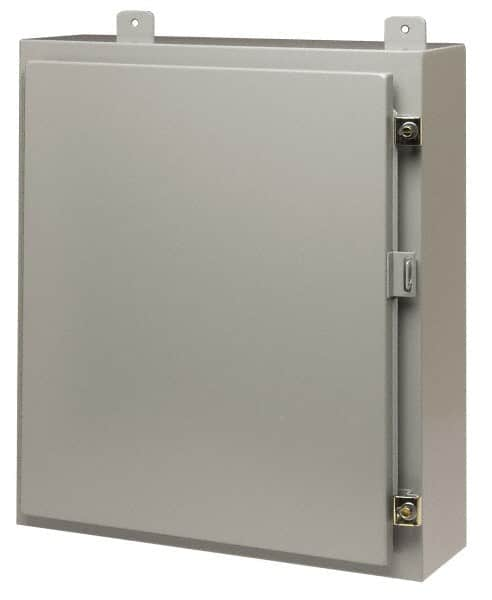 Cooper B-Line - Steel Standard Enclosure Hinge Flat Cover - NEMA 12, 13, 12" Wide x 16" High x 6" Deep, Dirt-tight & Dust-tight - Caliber Tooling