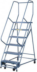 Gillis - 10 Ft. High, Type IA Rating, Steel Rolling Ladder - Caliber Tooling